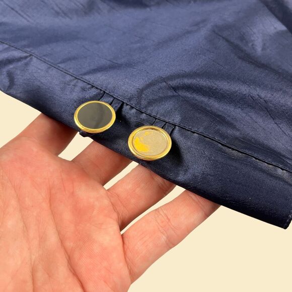 1980s British Mist poncho rain coat, size 6 dark blue vintage 80s rain jacket - Picture 7 of 10